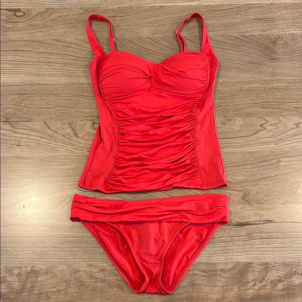 La Blanca Twist Front Tankini Set